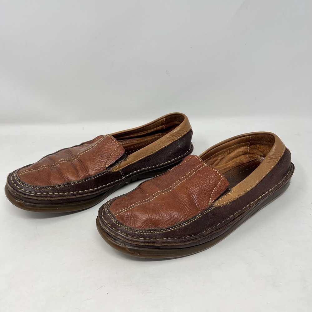 Johnston Murphy Men's Slip-On Leather Brown Tri Tone Loafers Size 9-1/2 #208519 - Picture 2 of 10